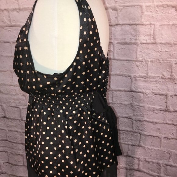 BCBG silk polka dot top with gathered waist 5 for $25 - Picture 4 of 8